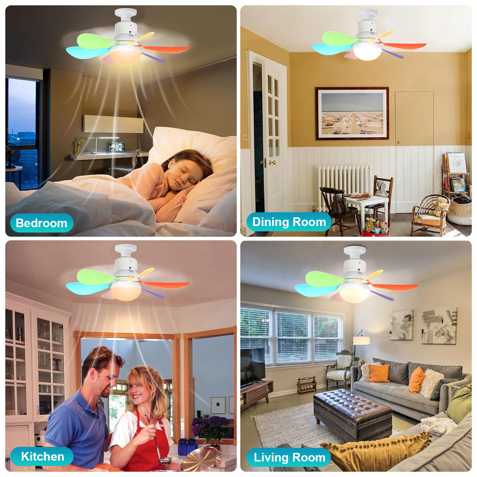 Ventilateur Plafonnier dans différentes pièces