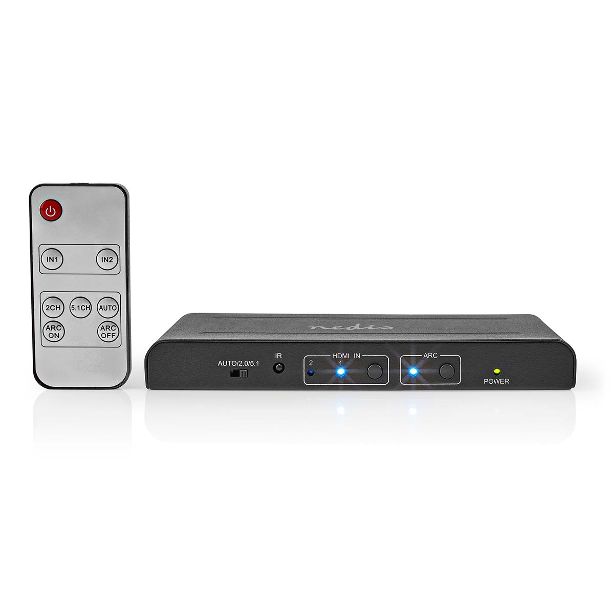 Nedis Extracteur HDMI  2x entrée HDMI ™  TosLink Femelle / 1x HDMI™ sortie / 2x RCA / 3.5 mm  Résolution maximale: 4K@60Hz  18 Gbps  Métal  Anthracite  Boîte