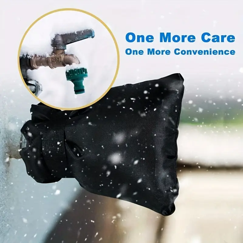 2pcs 4pcs 6pcs outdoor water faucet cover socks for winter freeze protection pipe insulation reusable waterproof insulated spigot backflow cover black details 5