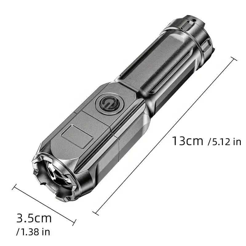 1pc super bright zoomable flashlight portable multi functional telescopic zoom for outdoor home use details 2