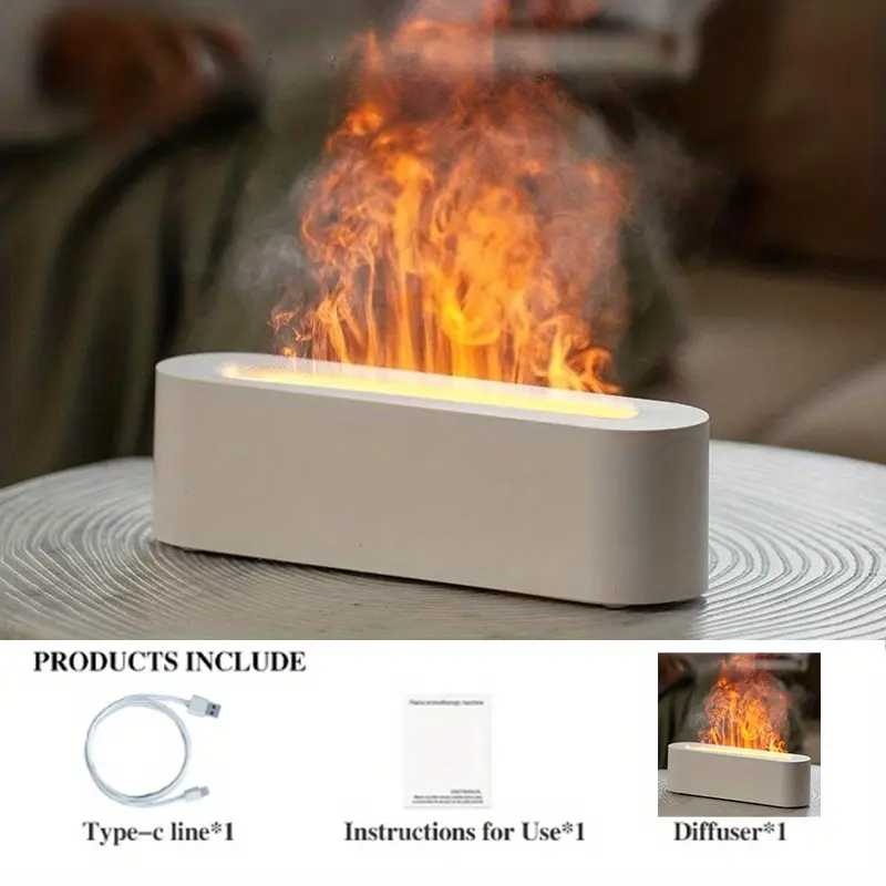 mini diffuseur d'arôme d'air de flamme de 7 couleurs humidificateur de flamme nouvelle lumière d'ambiance populaire pour la chambre à coucher de ménage cadeau d'anniversaire de style nordique dortoir machine d'aromathérapie étudiant blanc 8