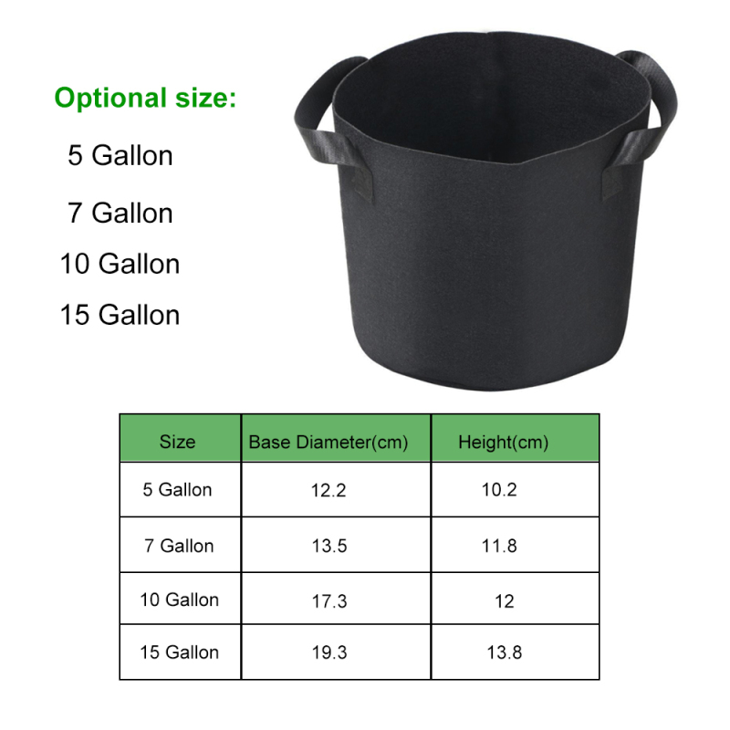 Lot de 5 sacs de culture 7 gallons vue générale