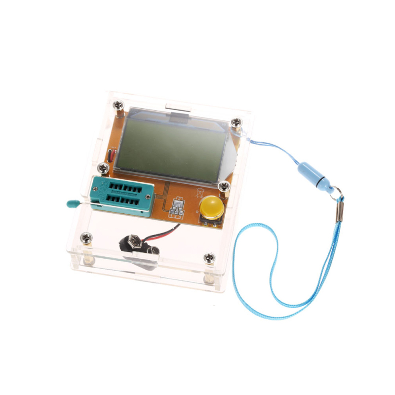 Détail de l'écran LCD rétroéclairé et des bornes de test