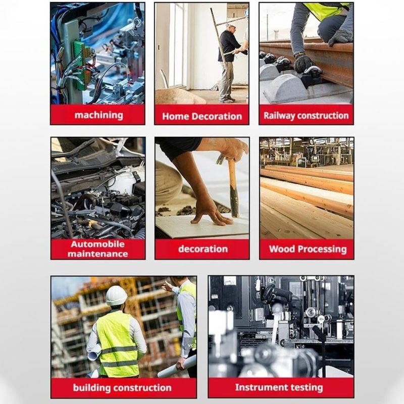 Applications multiples : usinage, décoration, construction ferroviaire, maintenance automobile, transformation du bois, bâtiment