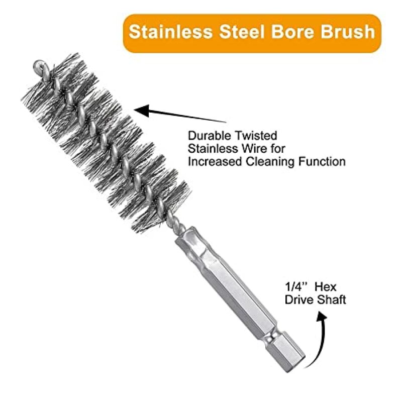 Irovami lot de 6 brosses de nettoyage acier inoxydable 8-19mm vue générale