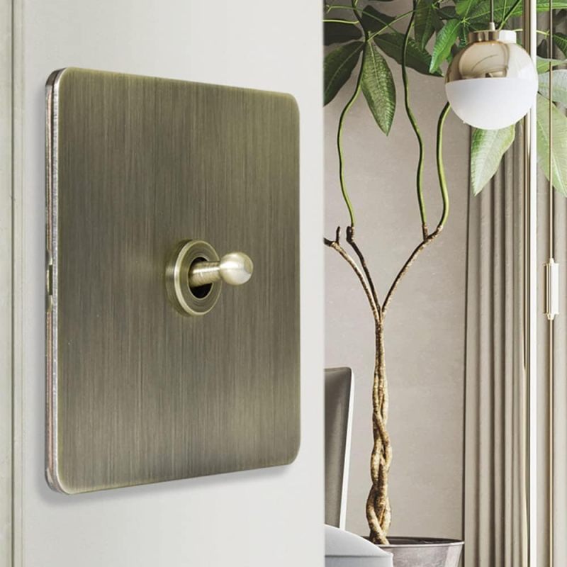 Retro-Kippschalter in gebürsteter Bronze – Übersicht