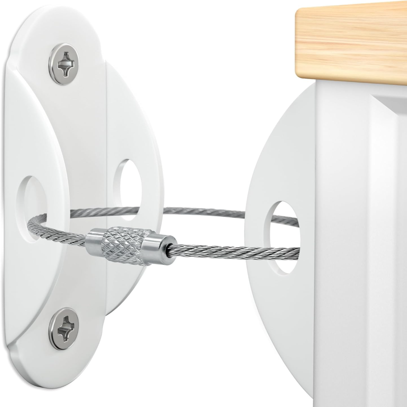 Détail du câble acier inoxydable et des ancrages de fixation 