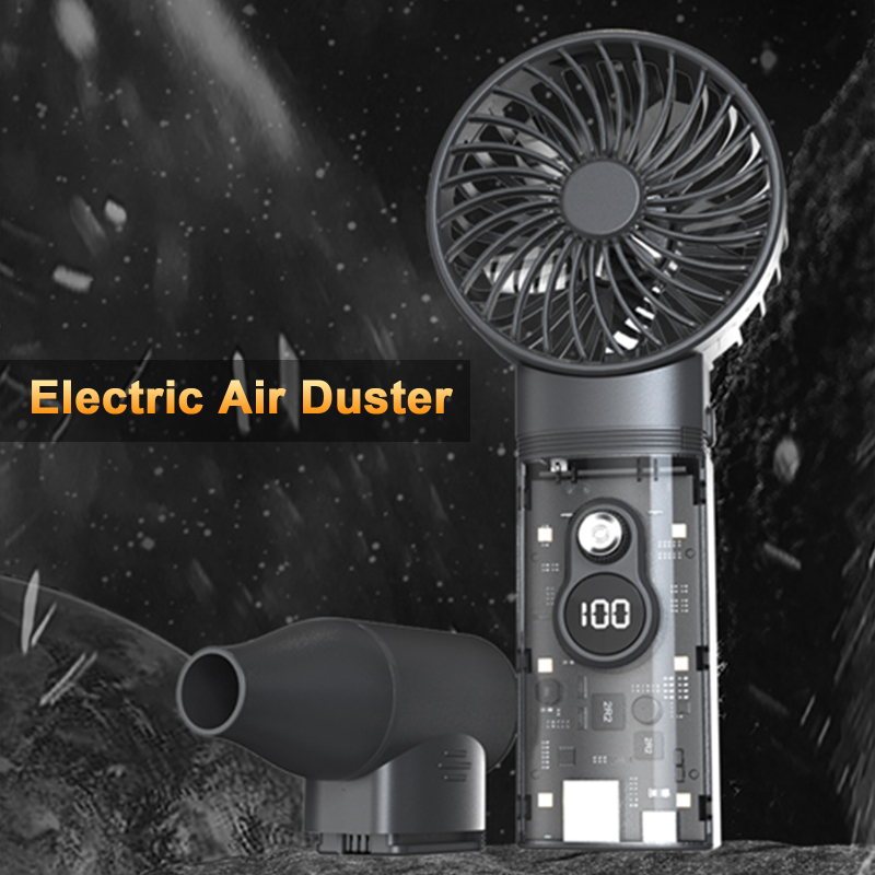 Ventilateur à batterie 10000mAh avec lampe LED - détail