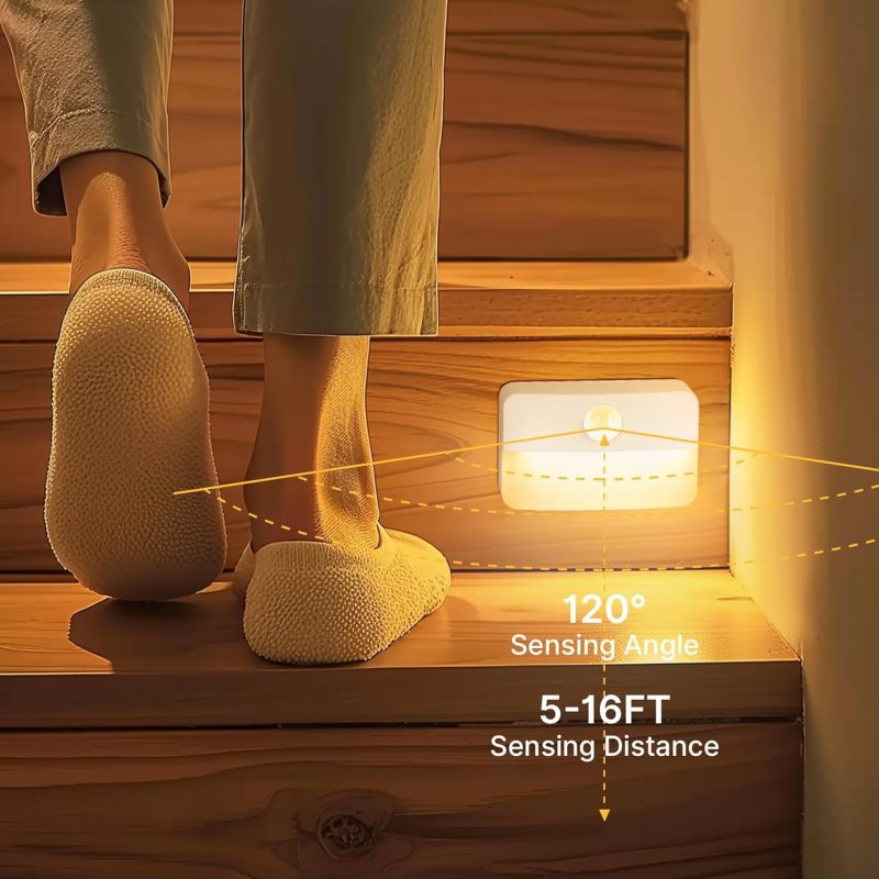 Lot de 8 lampes LED à détecteur de mouvement - Vue ensemble