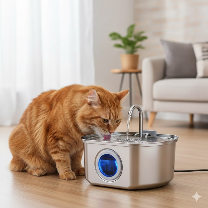 Pompe silencieuse et filtration fontaine eau chat