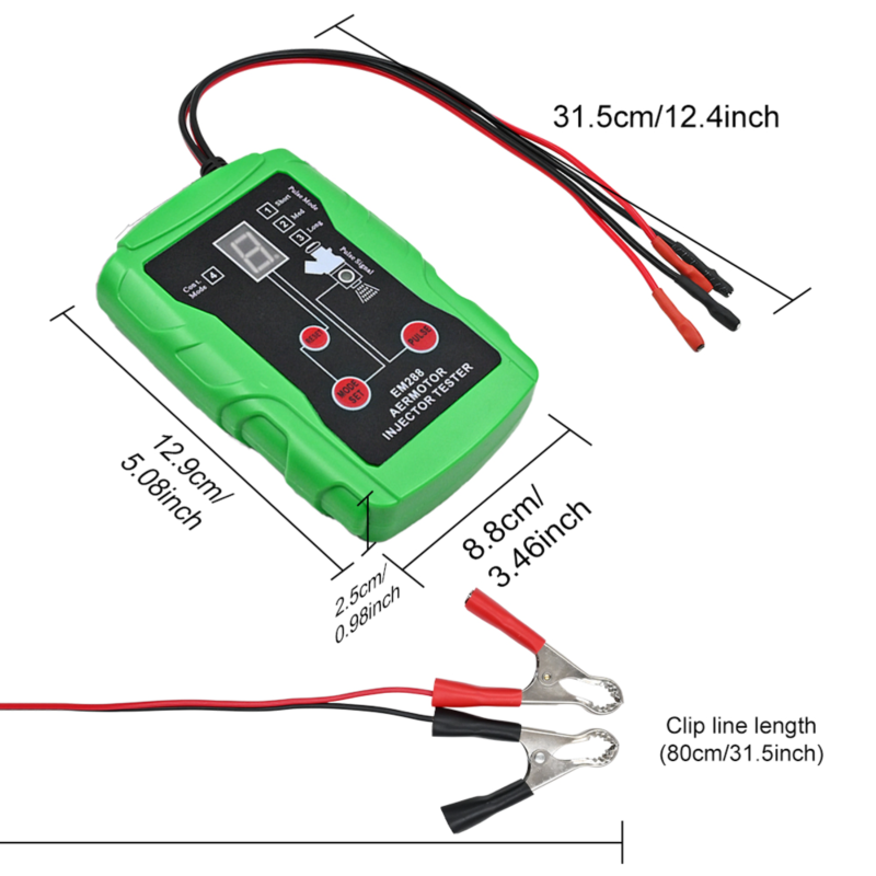 Kit testeur injecteur vue générale avec écran LCD et adaptateurs