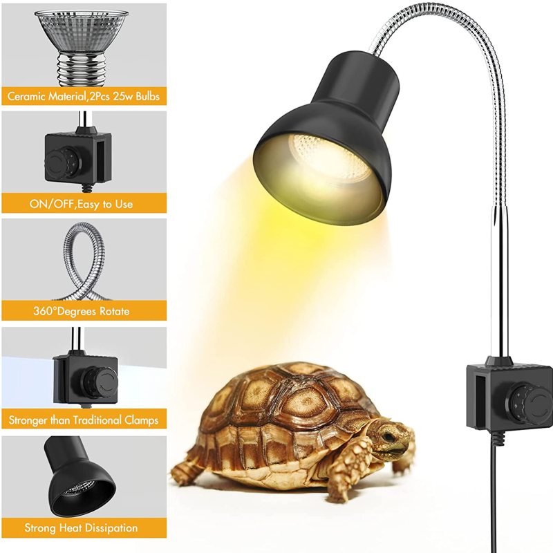Détail de la pince rotative et de l'orientation de la lampe