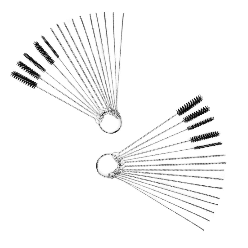 Brosses nylon et aiguilles pour nettoyage de carburateur - détail