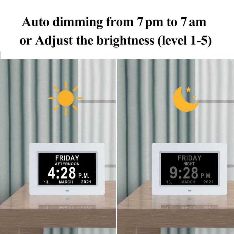 Reloj calendario diario digital (extra grande para personas con