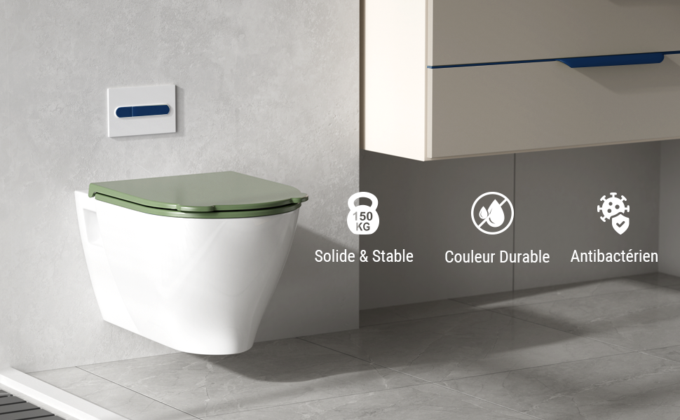 Abattant WC Forme D avec Poignée Hygiénique