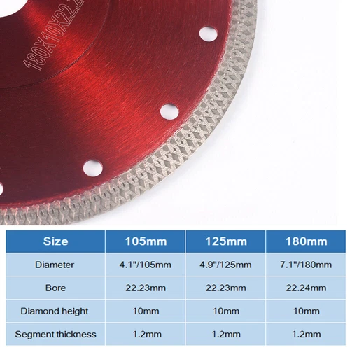 Disco de corte en seco de diamante turbofino para baldosas de porcelana, amoladora angular - Imagen 11 de 14