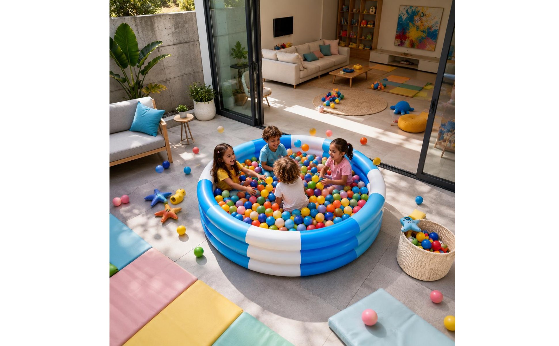 3 Circular Kiddie Pool Shallow Raised Circular Pool Kids Product Easy to Inflate Long-Lasting Vinyl for Children