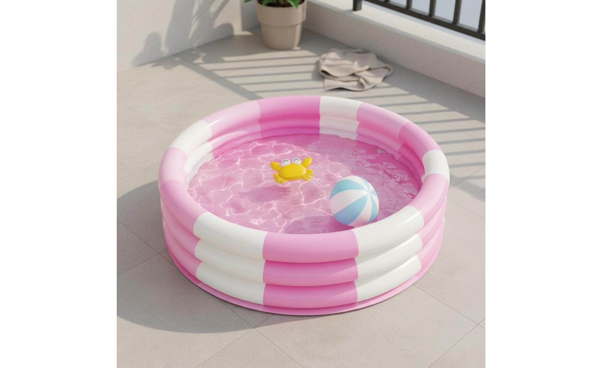 3 Circular Kiddie Pool Shallow Raised Circular Pool Kids Product Easy to Inflate Long-Lasting Vinyl for Children