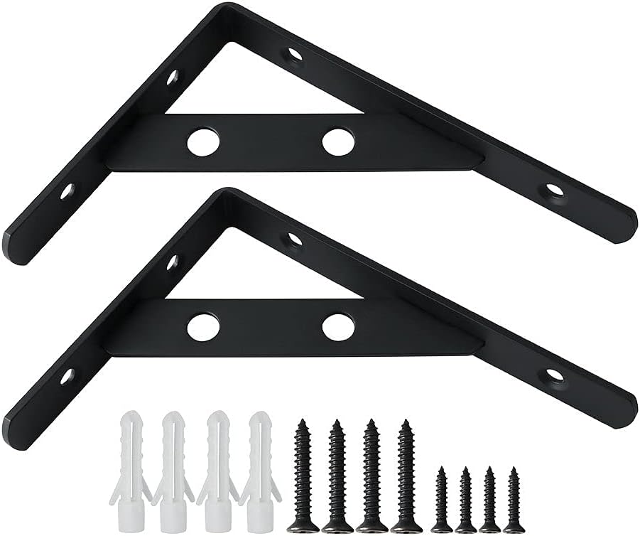 2Pcs Wall Shelf Bracket 150 x 105mm Fixing Bracket Stainless Steel