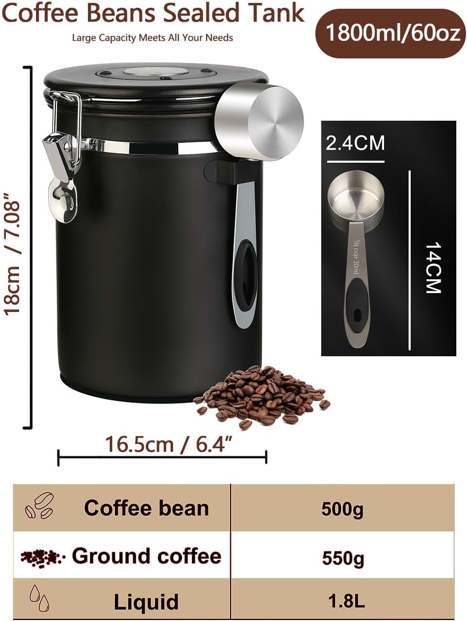 Contenitore per caffè ermetico