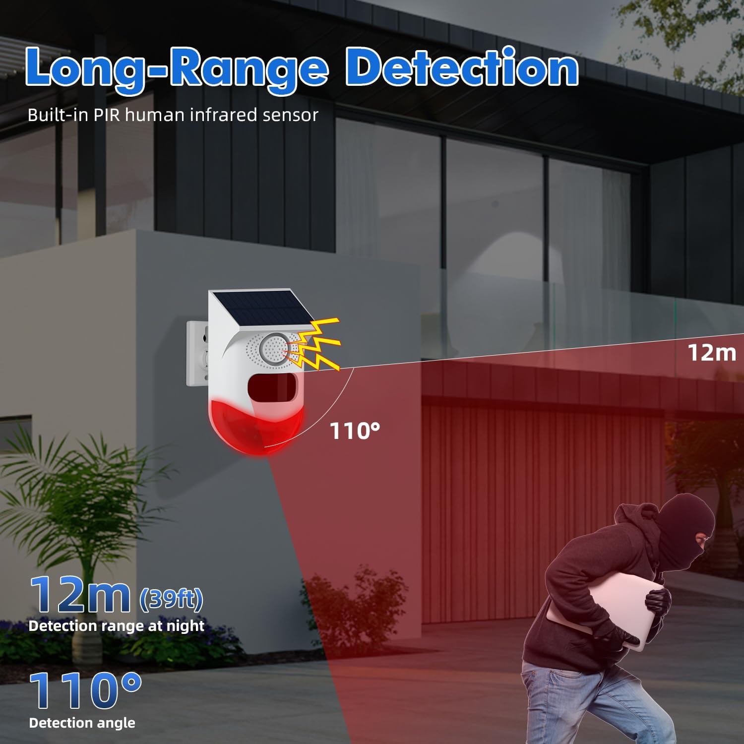 Solar Alarm Light with Motion Detector