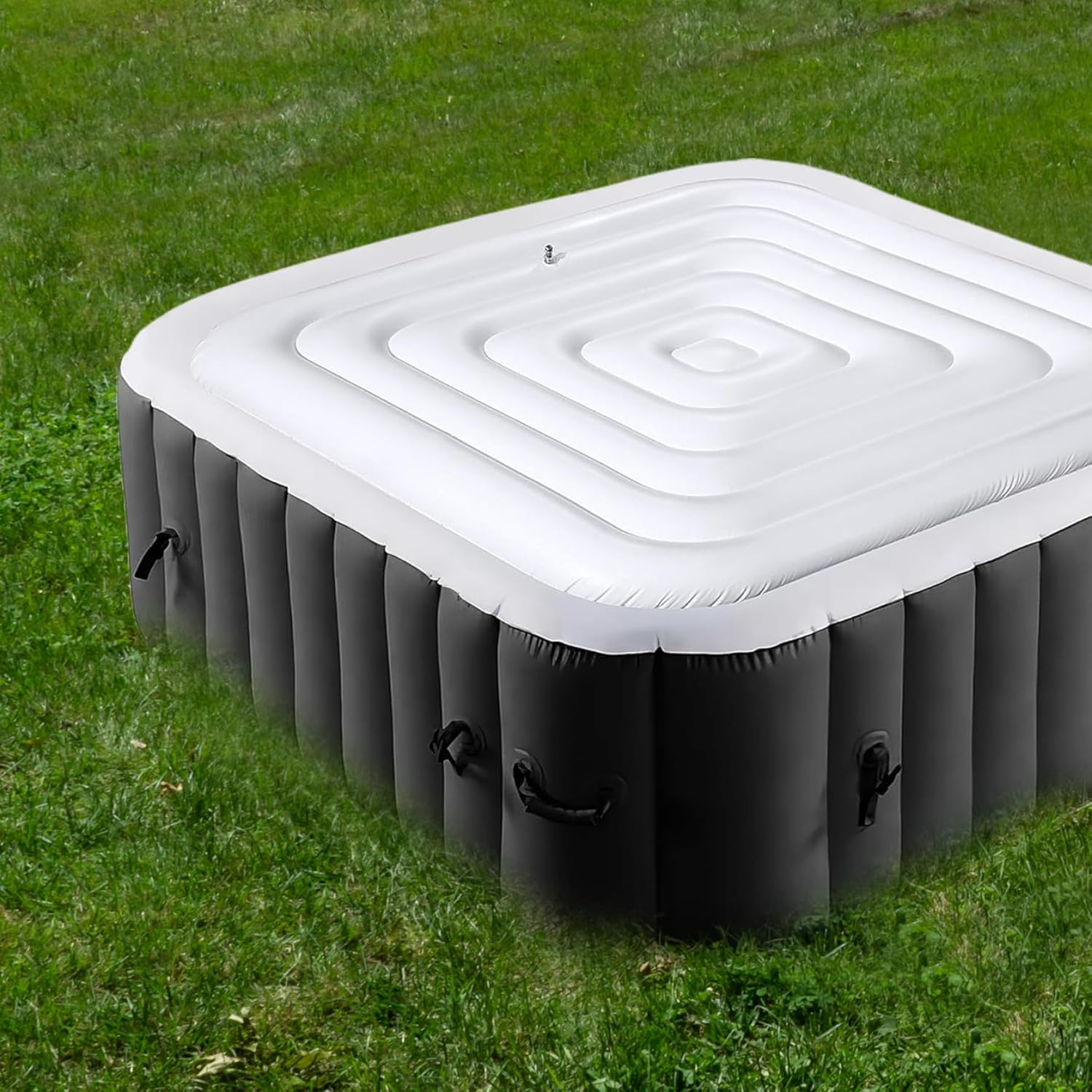 Couverture De Spa Gonflable De 53 Pouces Carrée, Avec Valve De Gonflage Et De Degonflage Rapide Et Facile Carre 96702019