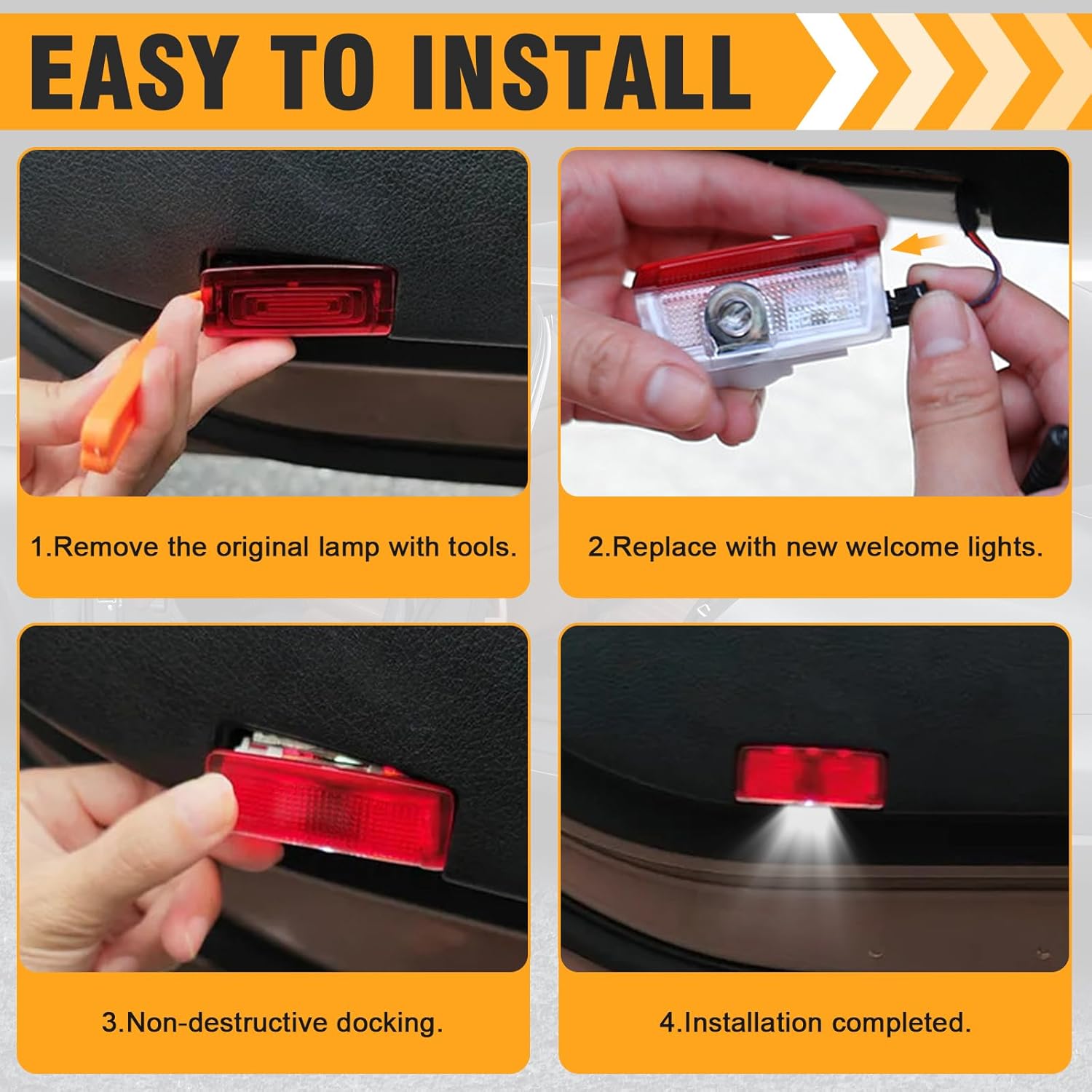 2 Pezzi Luci Per Portiera Auto, Luci A LED Per Portiera Auto Proiettore Per Portiera Auto Compatibile Con Abcemg W166 W176 W205 W212 Serie 90019487