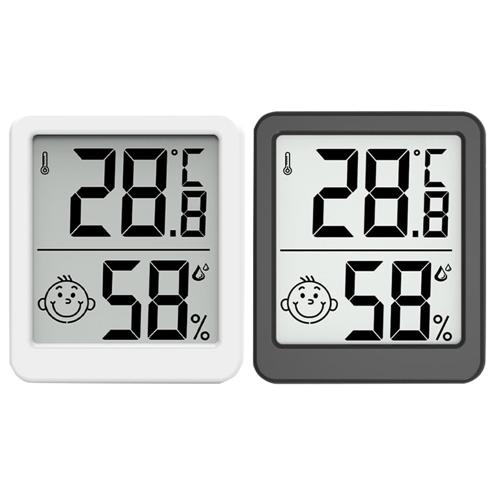 INF Termometro Igrometro Digitale Mini LCD - Misuratore Di Temperatura E Umidità Per Ambienti Interni, Preciso E Facile Da Leggere, Nero - 3
