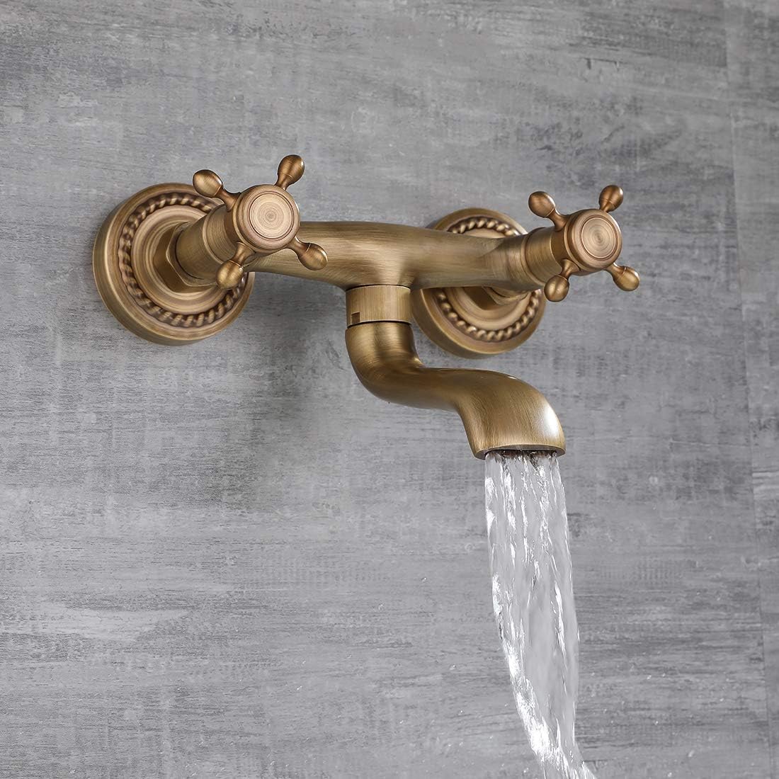 Grifo de pared de cobre antiguo SJQKA 1