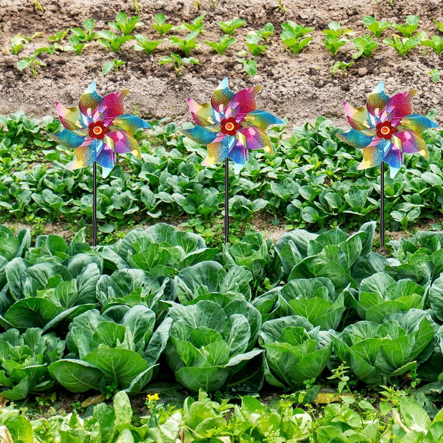 24 Ciondoli Riflettenti Antiuccello Per Giardino | Repellente Per Piccioni E Picchi | Riflettori Solari A 360° Per Balcone E Piscina - 2