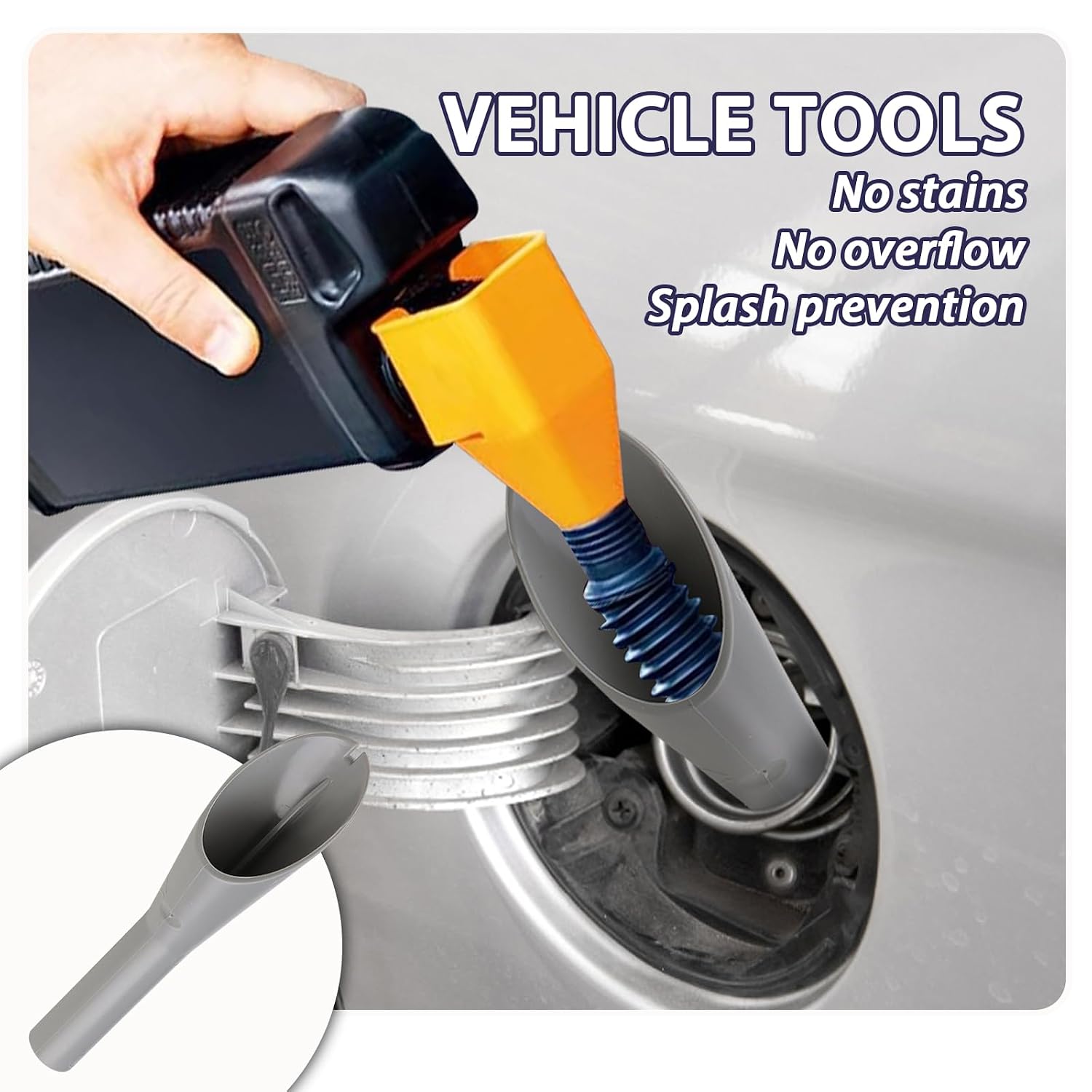 Kit 2 imbuti per carburante Ford, imbuto di rifornimento carburante diesel di emergenza, imbuto grigio, imbuto per carburante per auto senza tappo per Ford 1782177, 1833948