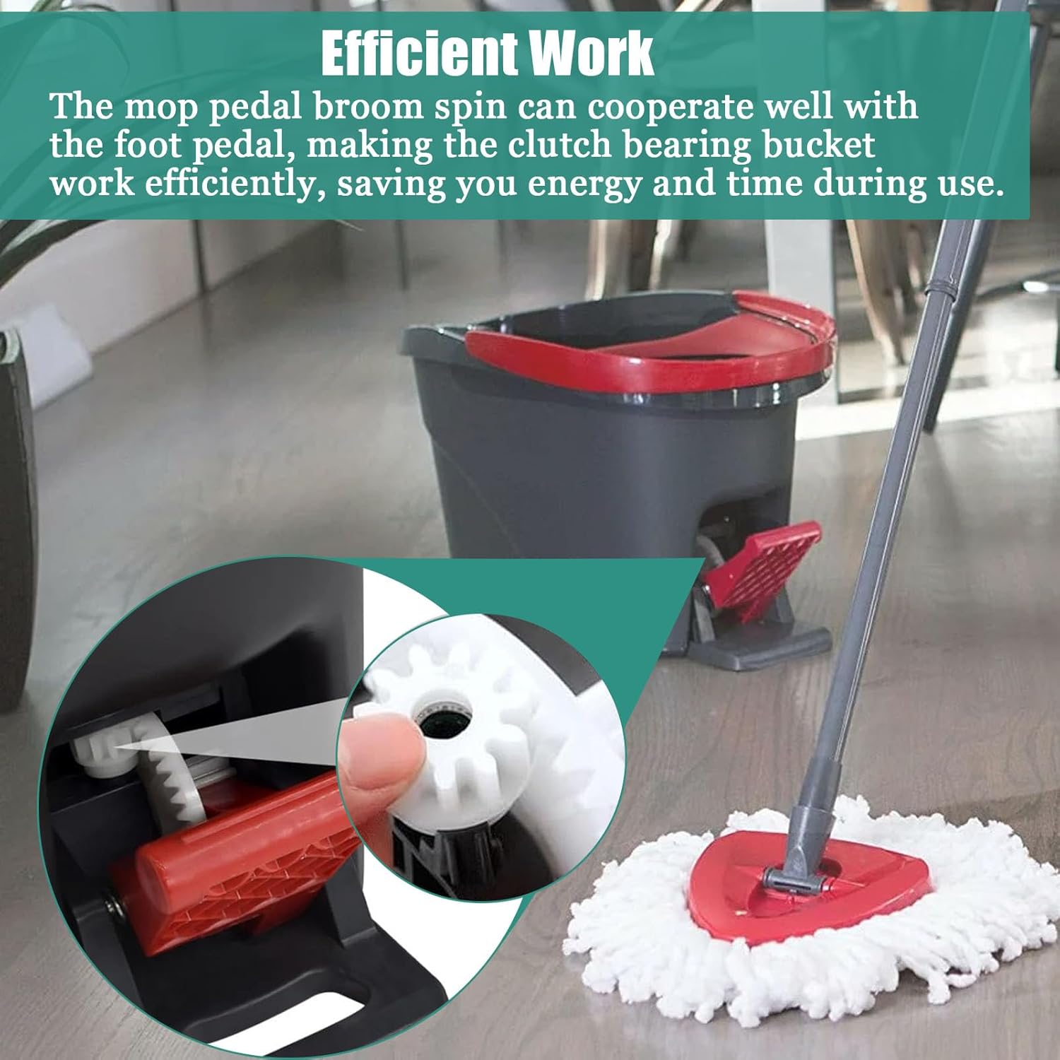 4 Pezzi Di Ricambio Per Mocio Rotante - Ingranaggio E Cuscinetto Per Secchi Vileda E Altri