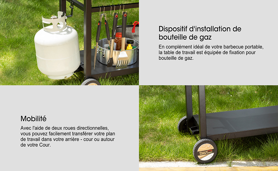 Chariot pour plancha noir
