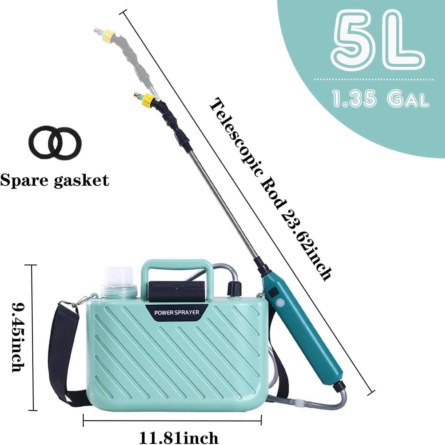 DOUBFIVSY 5L Pulvérisateur à Pression AutoPump, Pulvérisateur Électrique des Plantes