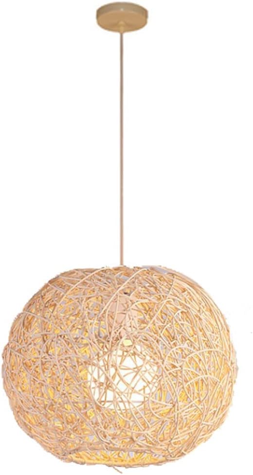 Ensemble 4 Abat-Jour Suspendus En Bambou Tressé - Style Rustique Naturel Pour Plafonniers Et Lampes