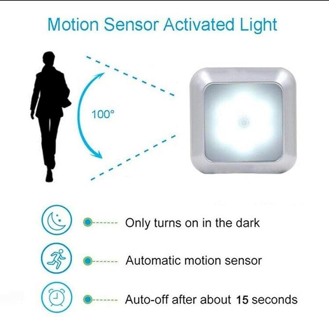 Luce Notturna Sensore Movimento 6 Pezzi - Luci LED Scale a Batteria