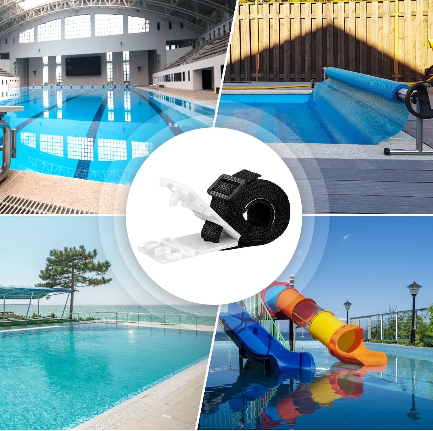Kit de fixation de bâche solaire pour piscine