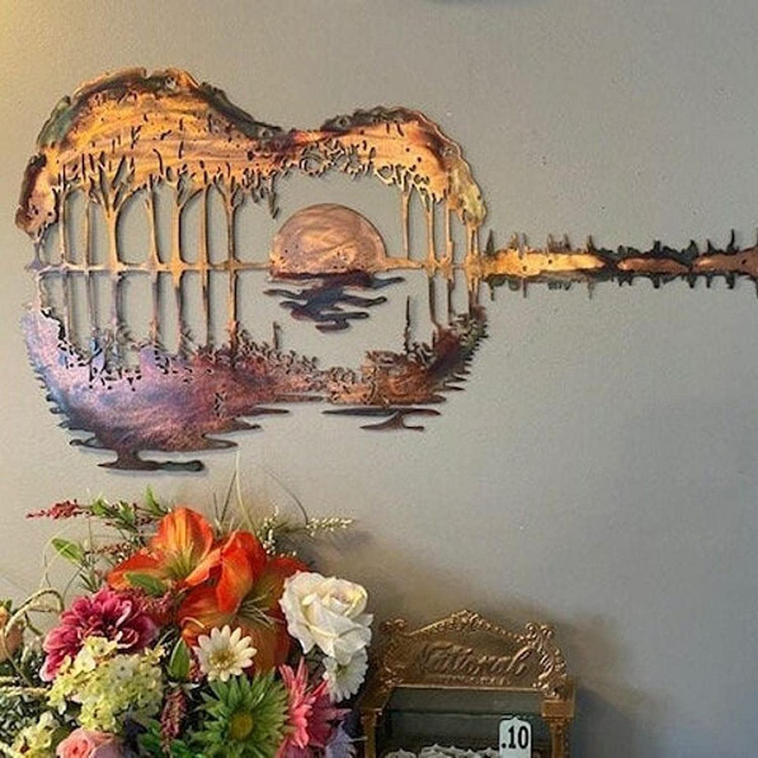 Gitarrist Wandskulptur