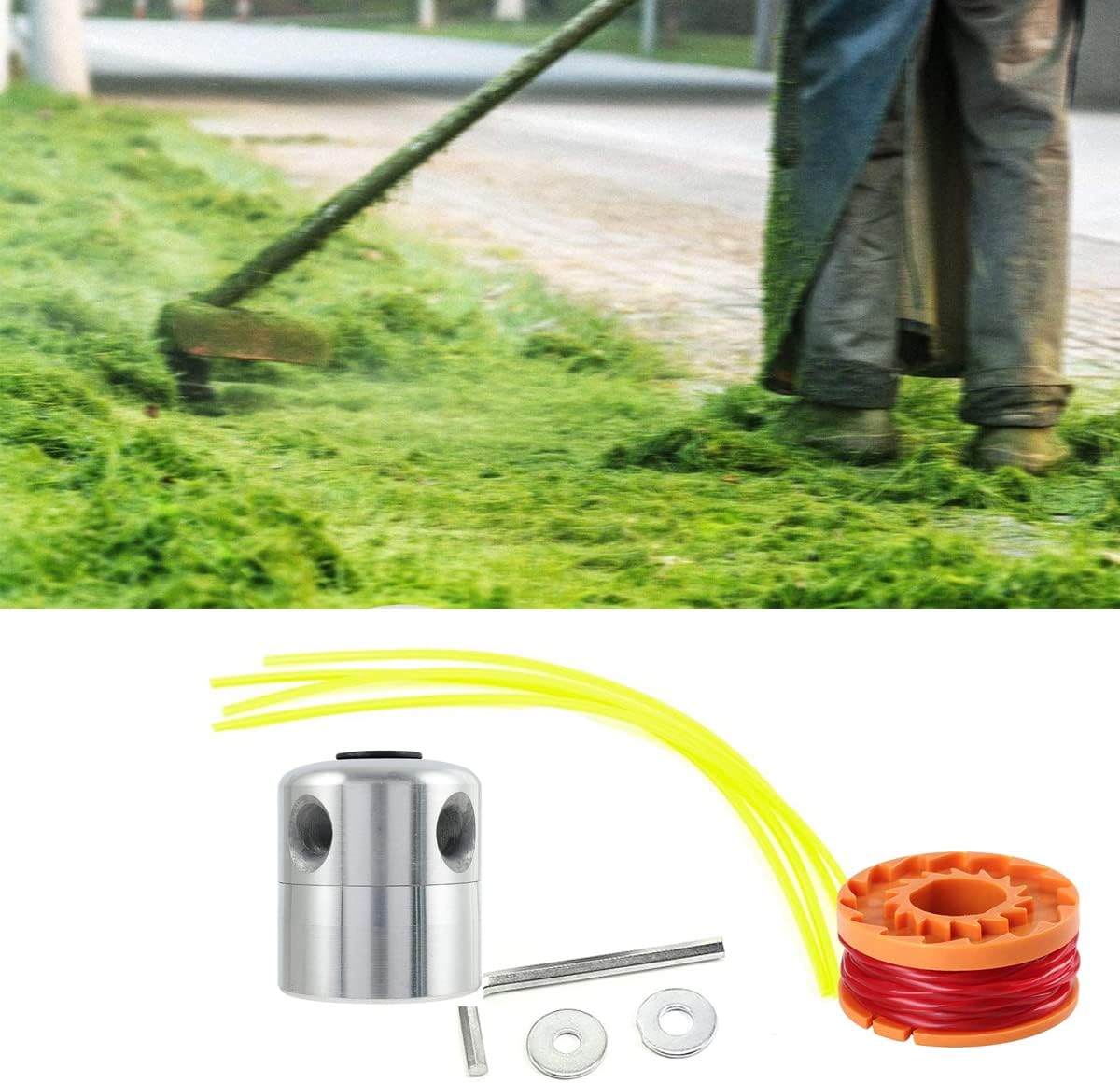 2 Têtes De Débroussailleuse Universelles En Aluminium - Avec Fil Nylon - Compatible Stihl, Husqvarna, Bosch Et Autres - Pour Tondeuse à Gazon