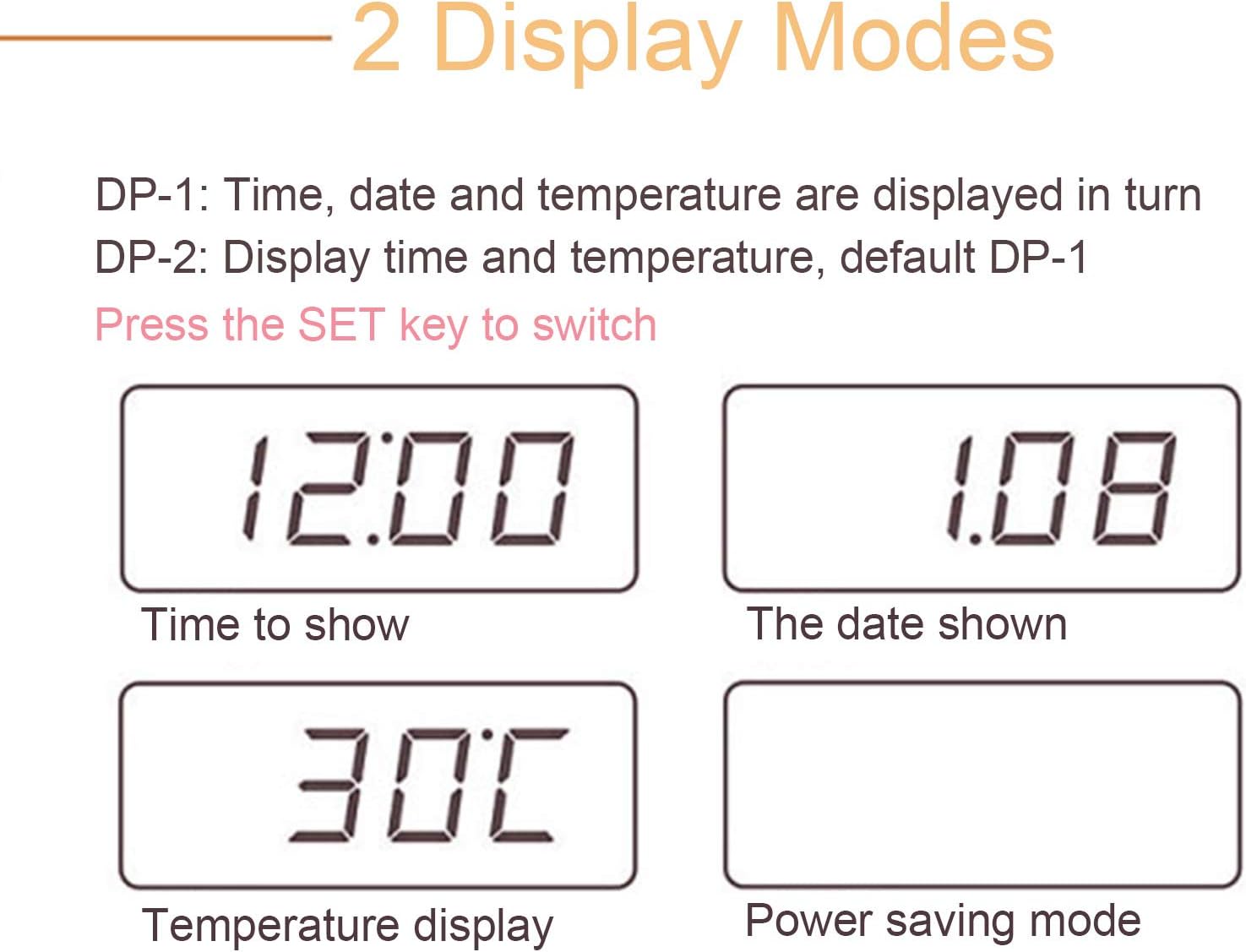 Retro Bedside Wooden Clock Radio Highdefinition Wooden Clock Radio Large Screen Digital Display