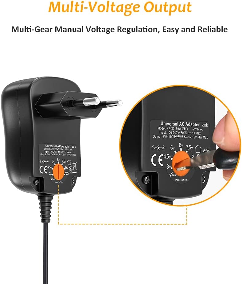 Adaptateur d'alimentation universel réglable 30W, prise AC à