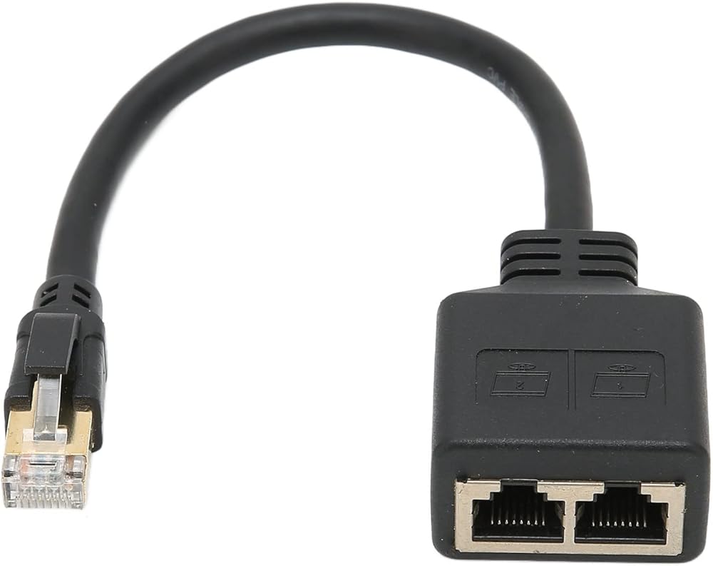 Splitter Ethernet RJ45 1 A 2 Porte, Adattatore Cavo CAT7, Da Maschio A Due Femmine, Con Schermatura EMI, Per Condividere Una Porta Di Rete (un Dispositivo Alla Volta)