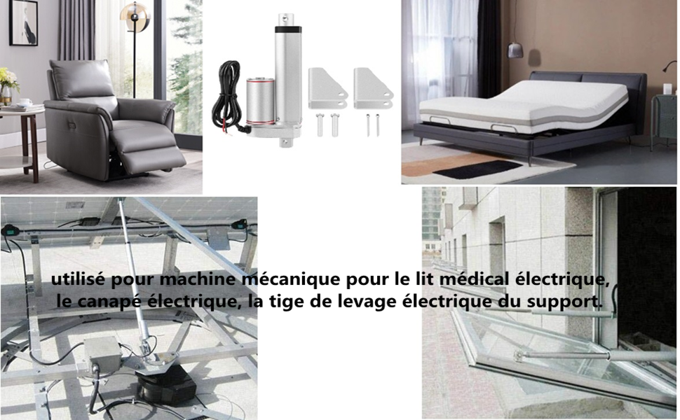 comme lit médicalisé électrique, canapé électrique, barre de levage électrique.