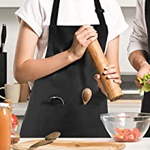 Chef Tabliers Noir Tablier Etanche Tablier avec 2 Poches