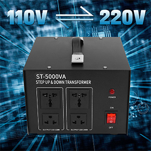 Step-Down Spannungswandler, 110 V / 220 V 5000W Ringkern-Transformator Automatischer Trafo mit 4 AC 