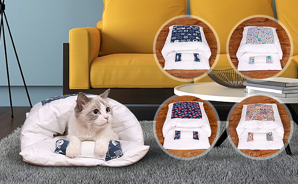 Lit lavable pour chat d'intérieur pour chat chiot lit lavable petit sac de couchage pour chat