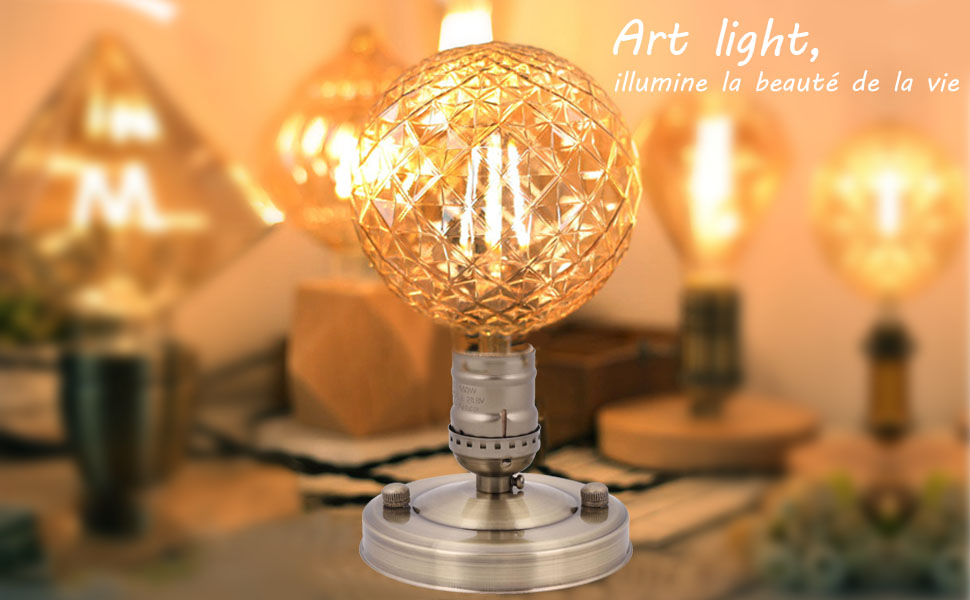 support ampoule vintage murale 