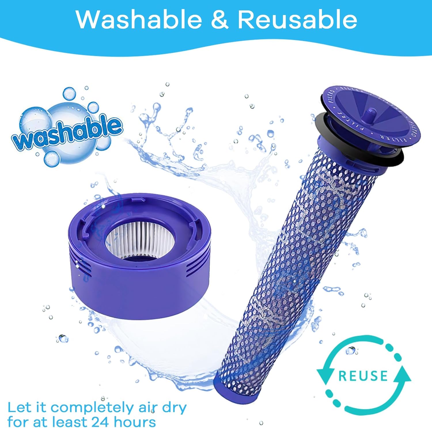 Gloryit V7 V8 Filter Set - HEPA Nachfilter & Vorfilter Für Dyson Staubsauger