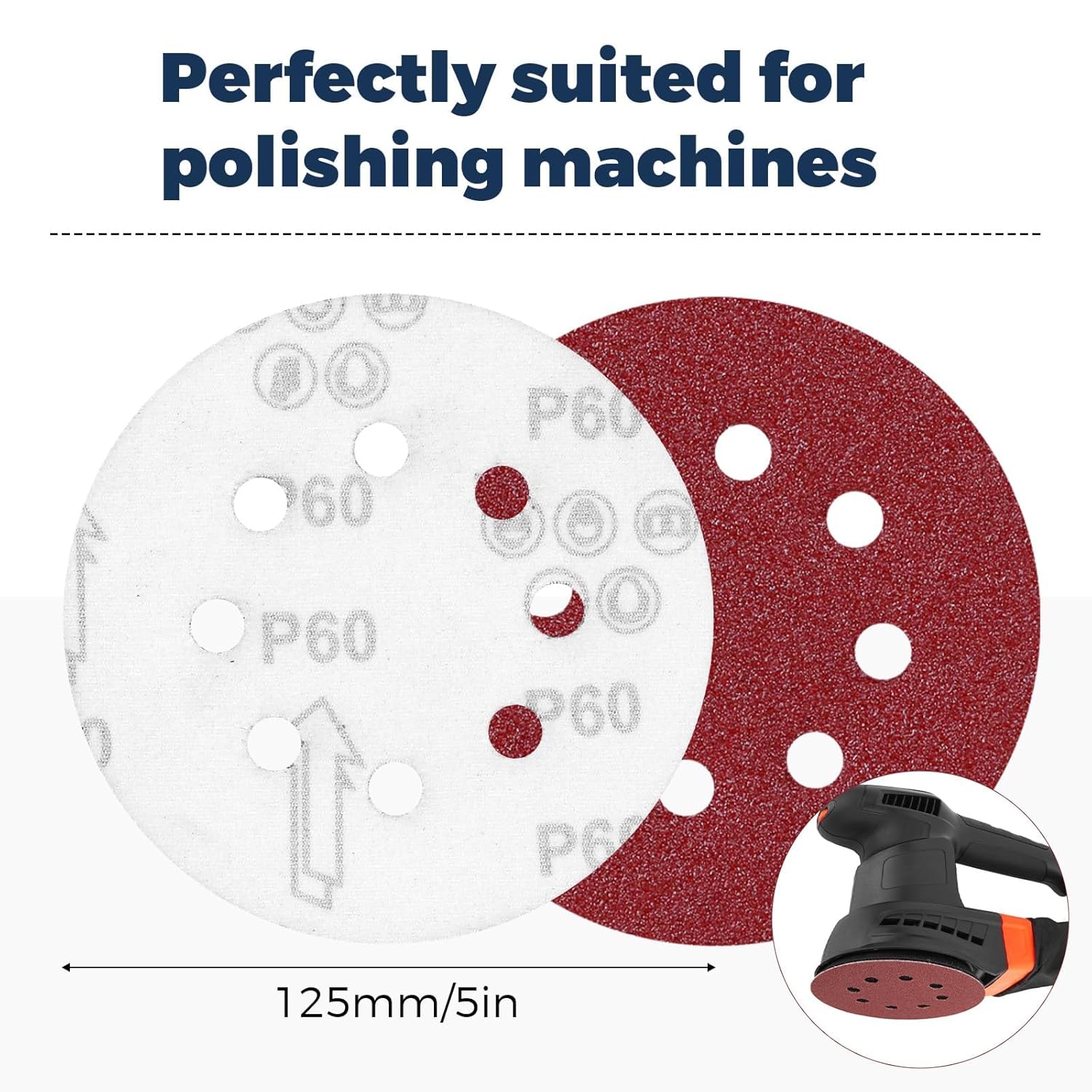 Draper SD3AB Schleifscheiben 80er Körnung - 10 Stück Aluminiumoxid Scheiben 75mm