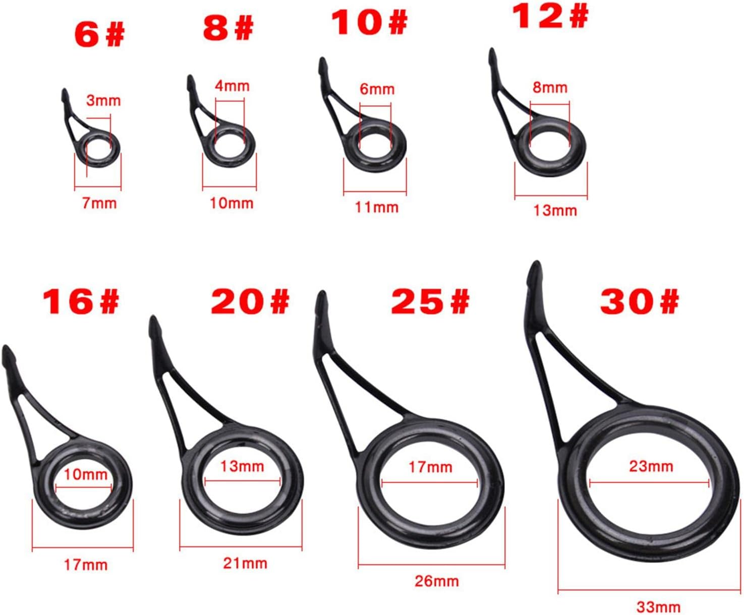 Ahlsen 8Pcs Guides De Canne À En Céramique Conseils Anneaux Pour